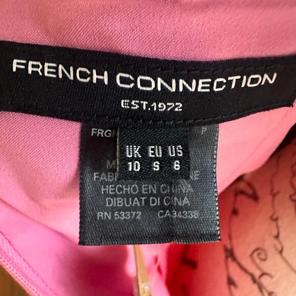 NWT French Connection Pink Organza Strapless Mini Dress, Size 6 - Picture 2 of 10